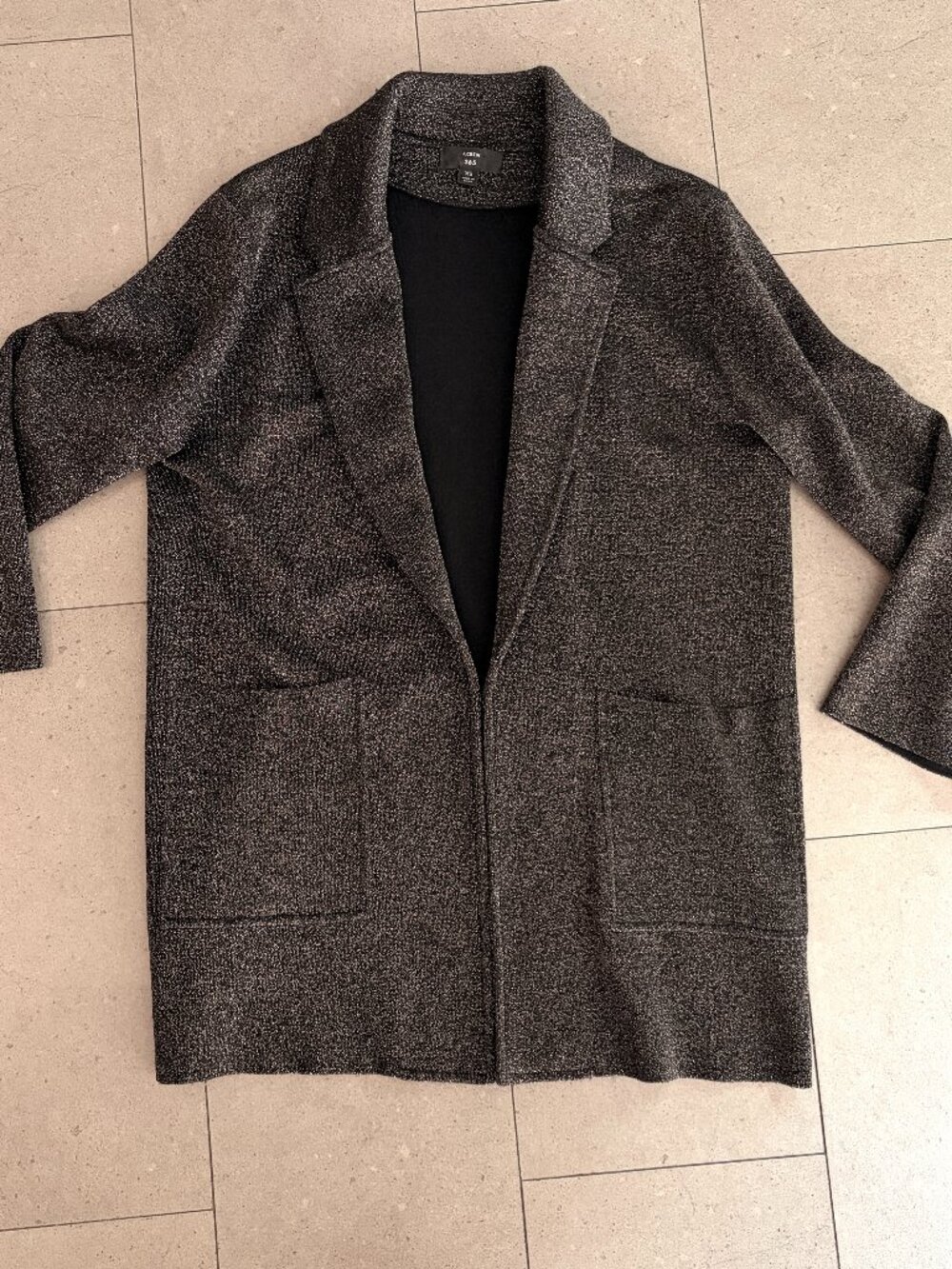 J. Crew Black Gold Sparkly Sophie Sweater Cardigan Blazer-XS
